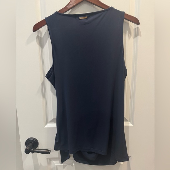 MICHAEL by Michael Kors Women’ Navy Blue Sleeveless Blouse - Picture 2 of 3